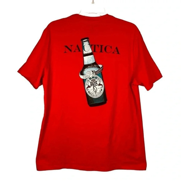 NAUTICA SINCE 1983 30 KNOTS BEER TEE T-SHIRT RED MEN'S SIZE‎ MEDIUM - Picture 1 of 5